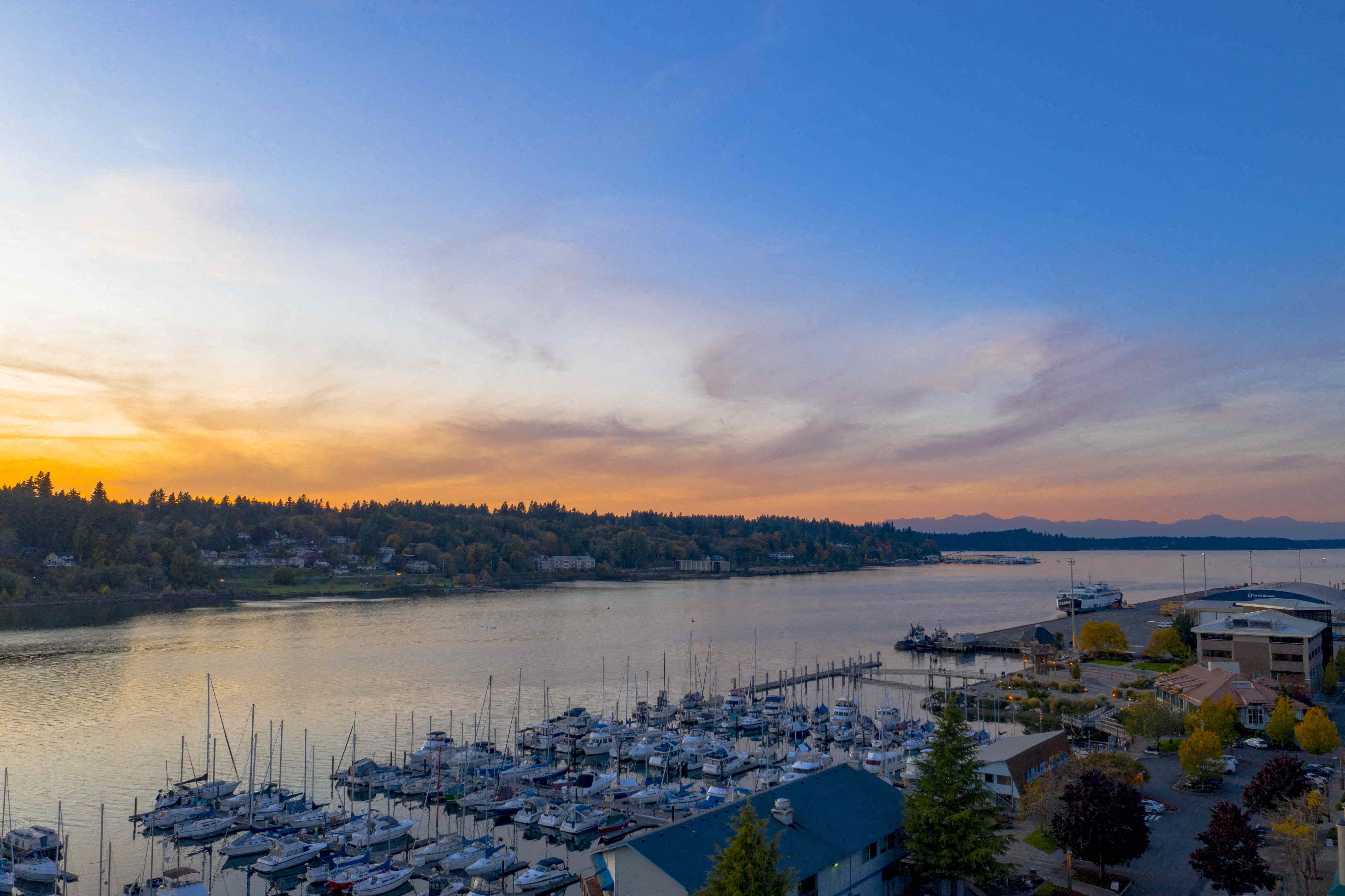 Enjoy sweeping views from the rooftop patio at Harbor Heights, Olympia, 98501